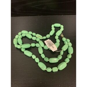 Vintage Nordstrom Anthology Genuine Precious Green Stone 37"L 925 Clasp